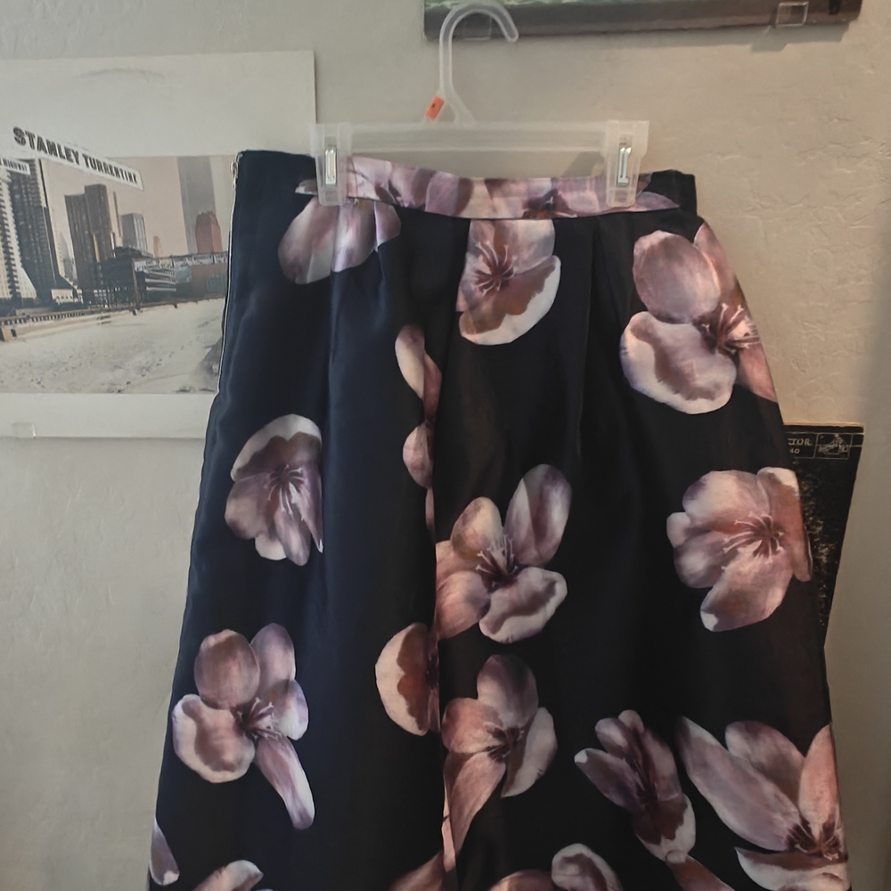 Floral Black and Pink Skirt